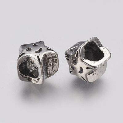 Ion Plating(IP) 304 Stainless Steel European Beads STAS-J022-080AS-1