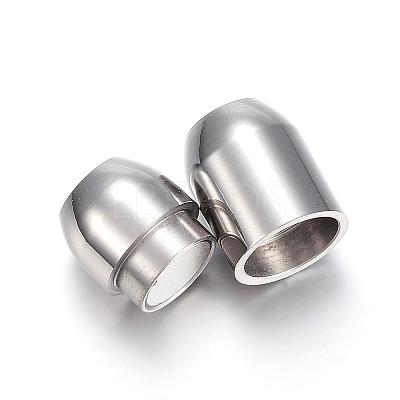Tarnish Resistant 304 Stainless Steel Magnetic Clasps with Glue-in Ends STAS-E113-28P-1