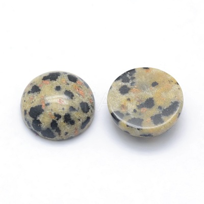 Natural Dalmatian Jasper Cabochons G-P393-R33-12mm-1