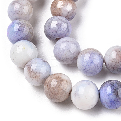 Ombre Effect Dyed Crackle Glass Round Beads Strands GLAA-T031-10mm-01B-A-1