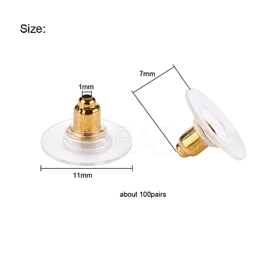 100 Pairs Brass Bullet Clutch Earring Backs KK-YW0001-32-1