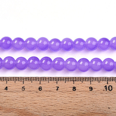 Baking Paint Imitation Jade Glass Round Bead Strands DGLA-Q021-8mm-44-1