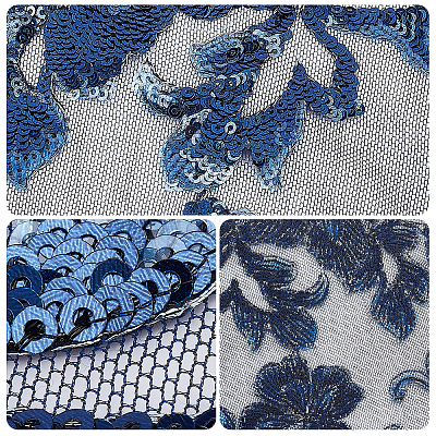 2 Sets Flower Polyster Embroidery Ornaments Accessories DIY-GF0005-70B-1