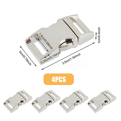 4Pcs Alloy Side Release Buckles FIND-FH0008-70-1