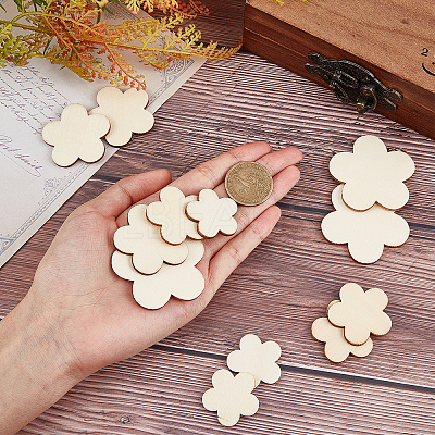 4 Bags 4 Style Natural Wooden Cabochon WOOD-CA0001-22-1