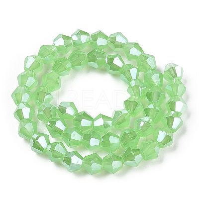 Imitation Jade Electroplate Glass Beads Strands GLAA-F029-J6mm-C01-1