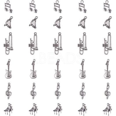 Sets of Musical Instruments Tibetan Style Alloy Pendants TIBEP-PH0004-17AS-1