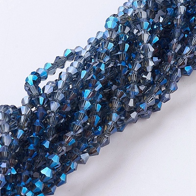 Electroplate Glass Beads Strands EGLA-J026-3mm-F09-1