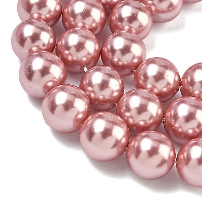 Electroplated Shell Pearl Beads Strands BSHE-G041-14mm-05-1