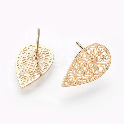Brass Stud Earrings X-KK-S345-277G-1