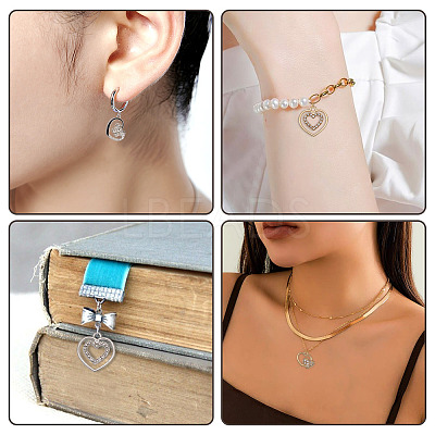 24Pcs 3 Styles 2 Colors Alloy with Crystal Rhinestone Pendants ALRI-TA0001-23-1
