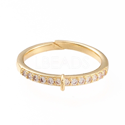 Brass Cuff Finger Ring Settings KK-L155-34G-1