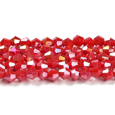 Opaque Solid Color Electroplate Glass Beads Strands X1-GLAA-F029-P4mm-A02-1