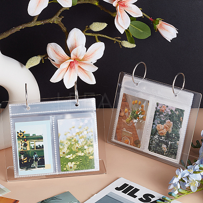 3 Inch Acrylic Desk Calendar Storage Photo Albums Stands AJEW-WH0819-011A-1