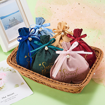 Velvet Jewelry Drawstring Gift Bags ABAG-CJC0003-02D-1