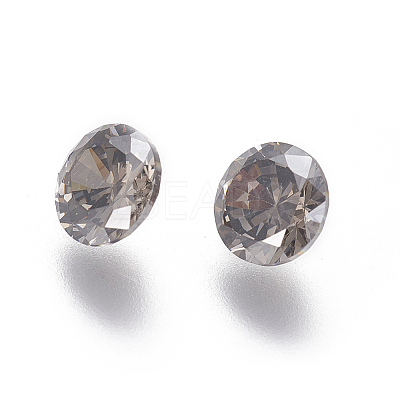 Electroplated Cubic Zirconia Pointed Back Cabochons ZIRC-I024-6mm-01-1