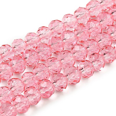 Transparent Baking Paint Glass Beads Strands DGLA-A034-T6mm-D08-1