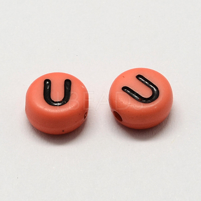 Colorful Acrylic Horizontal Hole Letter Beads X-SACR-Q104-M02-1