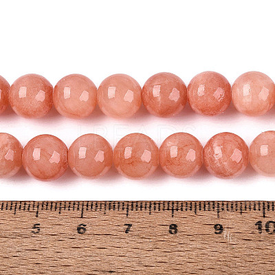 Natural Dyed Yellow Jade Gemstone Bead Strands G-R271-10mm-Y31-1