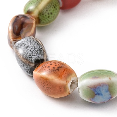 Ethnic Style Colorful Handmade Porcelain Beaded Stretch Bracelet for Women BJEW-JB09089-02-1
