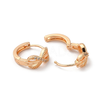 Brass Hoop Earrings with Rhinestone EJEW-K256-97KCG-1
