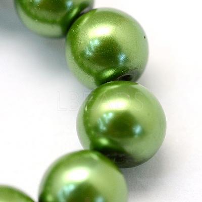 Baking Paint Pearlized Glass Pearl Round Bead Strands HY-Q003-4mm-13-1