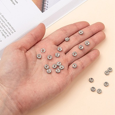 Iron Crystal Rhinestone Spacer Beads RB-A007-6MM-N-1