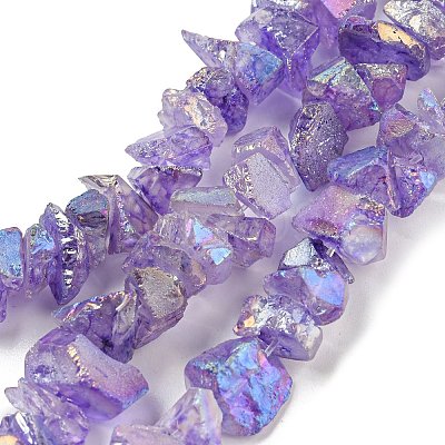 Electroplated Natural Quartz Beads Strands G-M412-01A-04-1