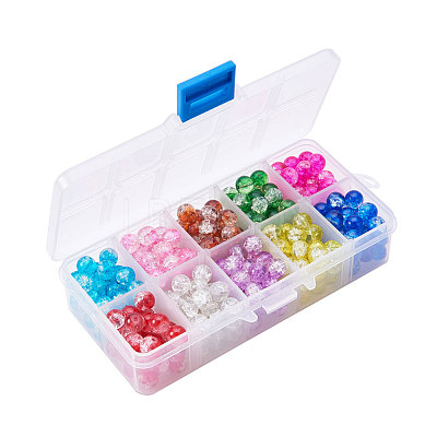 Baking Paint Crackle Glass Bead CCG-PH0002-8mm-02-1