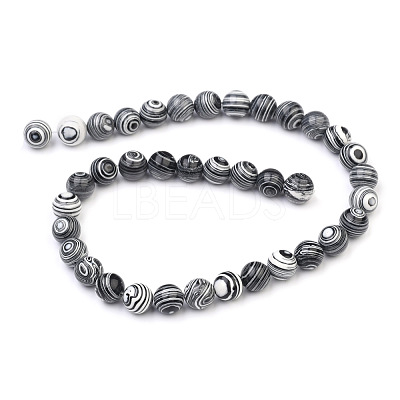 Synthetic Malachite Beads Strands G-I199-32-6mm-K-1