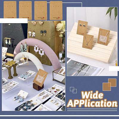 100Pcs Ractangle Kraft Paper Necklace Earring Display Cards AJEW-TA0001-26A-1