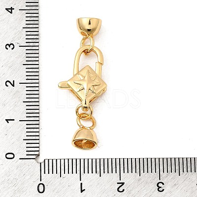 Brass Micro Pave Clear Cubic Zirconia Lobster Claw Clasps KK-U059-53G-1