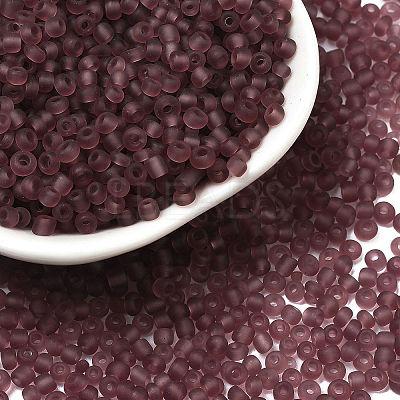 8/0 Frosted Round Glass Seed Beads X-SEED-A008-3mm-M16-1