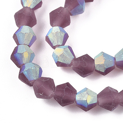 Imitate Austrian Crystal Bicone Frosted Glass Beads Strands GLAA-F029-TM2mm-A04-1