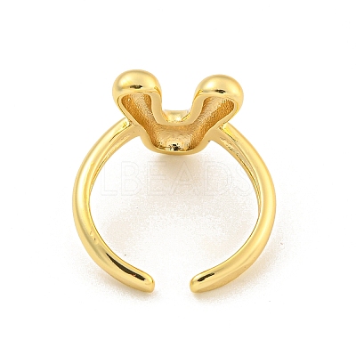 Brass Letter Open Cuff Rings for Women RJEW-G313-01V-G-1
