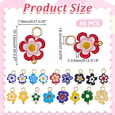 80Pcs Handmade Millefiori Glass Charms FIND-HY0005-27-1