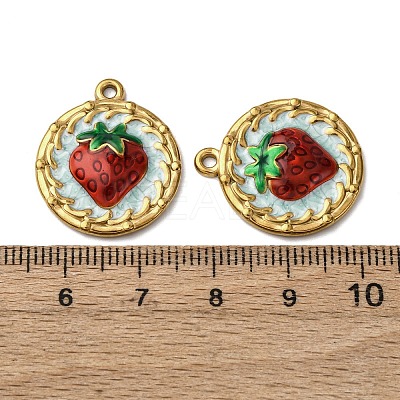 304 Stainless Steel Enamel Pendants X-STAS-P406-24G-1