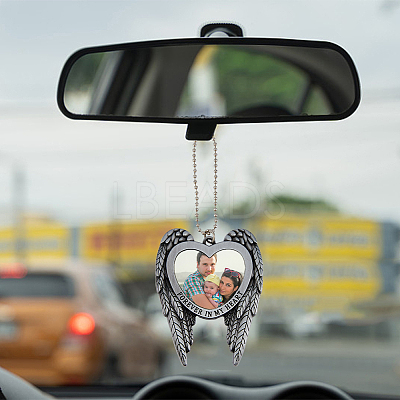 4 Sets 2 Style Zinc Alloy Heat Transfer Sublimation Blank Pendant Decorations AJEW-FH0003-32-1