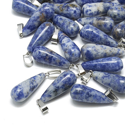 Natural Blue Spot Jasper Pendants X-G-T081-13-1