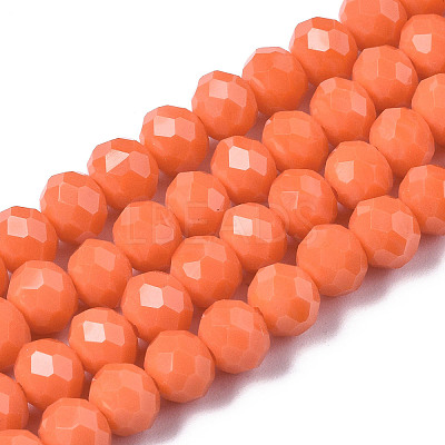 Opaque Solid Color Glass Beads Strands EGLA-A034-P8mm-D20-1