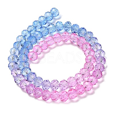 Transparent Painted Glass Beads Strands DGLA-A034-T8mm-A08-1
