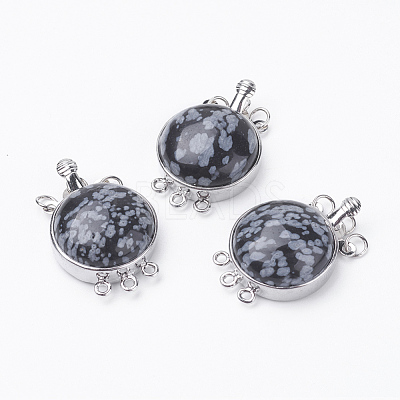 Natural/Synthetic Mixed Stone Box Clasps G-E427-P-1