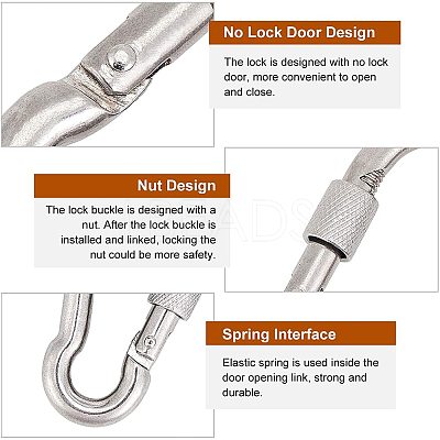 304 Stainless Steel Double Eye Swivel Clasps STAS-NB0004-28P-1