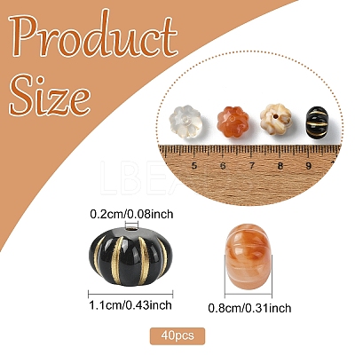 40Pcs Resin Beads RESI-YW0005-84A-1