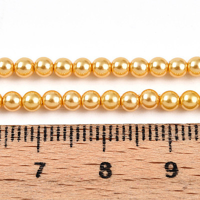 Baking Paint Pearlized Glass Pearl Bead Strands HY-N002-3mm-A08-1