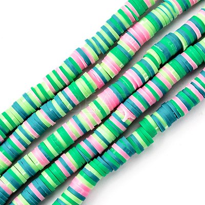 Handmade Polymer Clay Beads Strands CLAY-R089-6mm-T02B-36-1