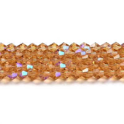 Transparent Electroplate Glass Beads Strands GLAA-F029-2mm-D18-1