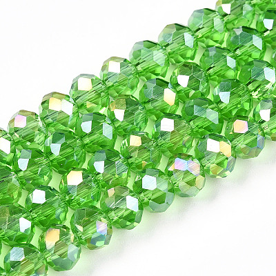 Electroplate Glass Beads Strands EGLA-A044-T6mm-B11-1