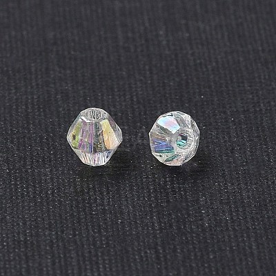 Bicone AB Color Plated Eco-Friendly Transparent Acrylic Beads X-TACR-A003-4mm-22-1