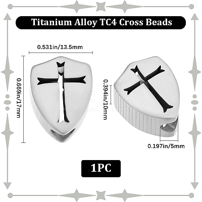 1Pc Titanium Alloy TC4 Beads FIND-BBC0003-97B-1